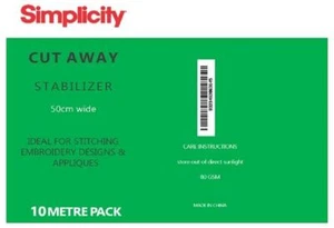 Medium Cut-Away WHITE Embroidery Stabiliser 500mm x 10m Quality Stabiliser - Imagen 1 de 1