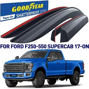 Deflectores de ventana lateral protectores de lluvia para Ford F-250 a F-550 SuperCab 2017-2025 - Imagen 1 de 8
