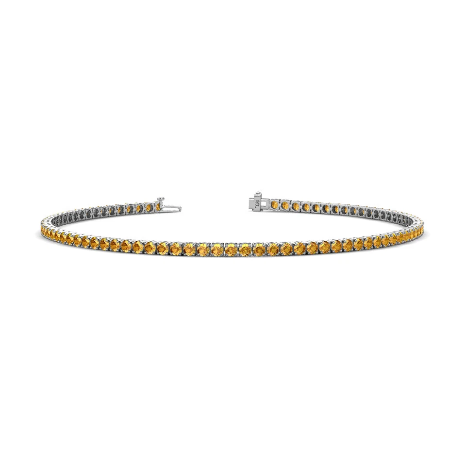 Brazalete tenis eterno citrino 2 mm para mujer 1,43 ctw oro 14K JP:122323 Foto 1 de 1