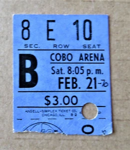 Detroit Pistons vs Atlanta Hawks Ticket stub Feb 21, 1970 - COBO Arena - Picture 1 of 4