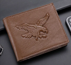 Bald Eagle Brown Wallet - RFID Blocking, Credit Card ID, Bifold, America, USA - Picture 1 of 5