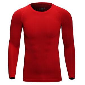 Men T Shirt Compression Long Sleeve Under Base Layer Quick Dry Sports Gym Tops