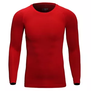 Men T Shirt Compression Long Sleeve Under Base Layer Quick Dry Sports Gym Tops - Picture 1 of 18
