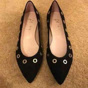 NIB FS/NY French Sole Black Suede Obsure Flats - Picture 1 of 4