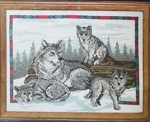 Gezählte Kreuzstich Wolf Familie Kit Designs für die Nadel 12" x 16" - Bild 1 von 8