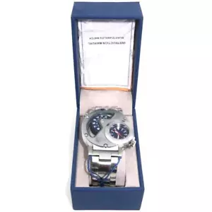 JS Joshua & Sons Dual Time Zone Analog Men's Watch JX143SS, in Box - Picture 1 of 5