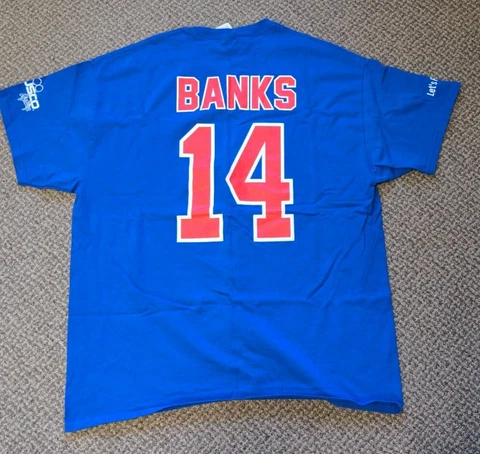 Iowa Chicago Cubs Baseball Jersey Shirt #14 Ernie Banks  XL. GILDIAN HOF Cover