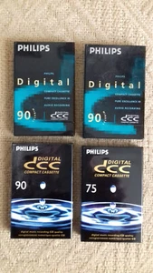 PHILIPS DCC Cassette x4 pakiet 90 75 kaseta Nowe Folia BRAND NEW FACTORY SEALED - Zdjęcie 1 z 2