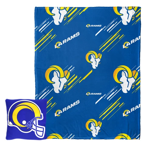 Northwest NFL Los Angeles Rams Slashed Pillow and Throw Blanket Set Cover