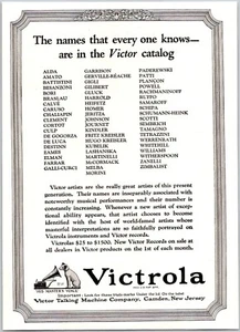 PRINT AD 1922 Victor Talking Machine Victrola Names That Everyone Knows 6 x 9 - Photo 1/3