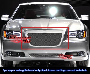 Fits 2011-2014 Chrysler 300/300C Main Upper Stainless Chrome Mesh Grille Insert - Foto 1 di 2