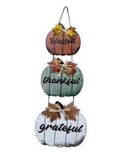 Fall Decorations for Home, Autumn Hanging Pumpkin Door Sign Decor with Letter - Picture 1 of 4