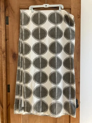 West Elm 100% Cotton Curtain Panel Geometric Gray Cream Beachy 48 x 84" 1 PANEL - Image 1 of 4