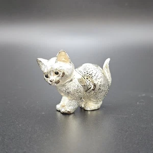 Vintage Christofle Standing Cat Silverware Figurine Lumière d'argent Collection - Picture 1 of 14