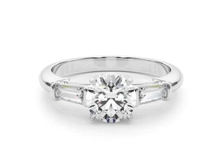 950 Platinum IGI Certified Lab Grown Diamond Engagement Ring 1.50 Ct Round Cut - Picture 1 of 10
