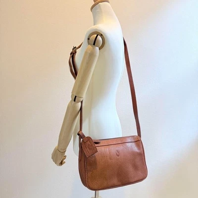 RALPH LAUREN Shoulder Bag Small Logo Leather Brown Women's Present FROM JAPAN - Image 1 of 4