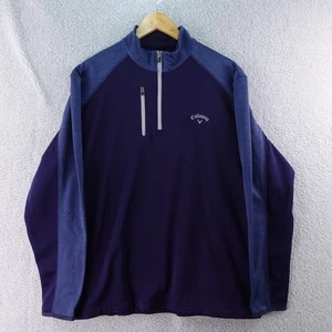 Callaway Mens Large Golf Performance Stretch 1/4 Zip Pullover Top Blue - Picture 1 of 6