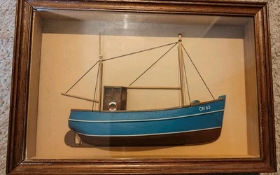 Set of 2 Vintage Scottish Wooden Boat Plaques CN-63 & LEITH Maritime Art - Image 1 of 4