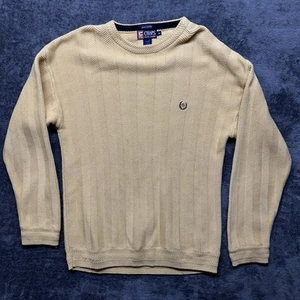 Vintage Chaps Ralph Lauren Sweater Mens Medium Yellow Heavyweight Hand Framed - Picture 1 of 8