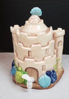 Dispensador de bebidas Sandcastle Beach Target cerámica pintada a mano Foto 1 de 4