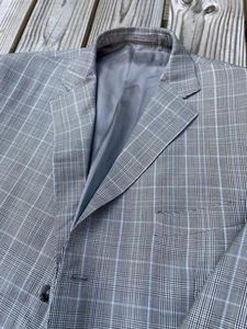 Ermenegildo Zegna Sportcoat 46R EU58 POW Glen Plaid Modern Fit Big Guy Jacket - Picture 1 of 11