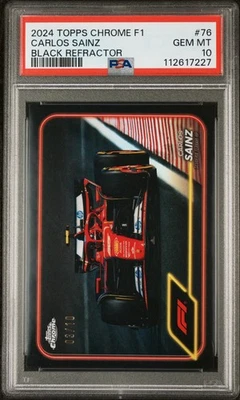 2024 Topps Chrome F1 Carlos Sainz Black 03/10 PSA 10 - Image 1 of 3
