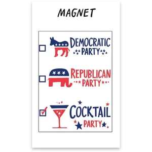 Refrigerator Magnet - Democratic Republican Cocktail Party 3.5 In x 2.5 In NEW - Picture 1 of 1