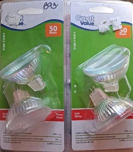 4 GV 50W MR16 GU5.3 Base Soft White Bulbs B93• - Picture 1 of 3