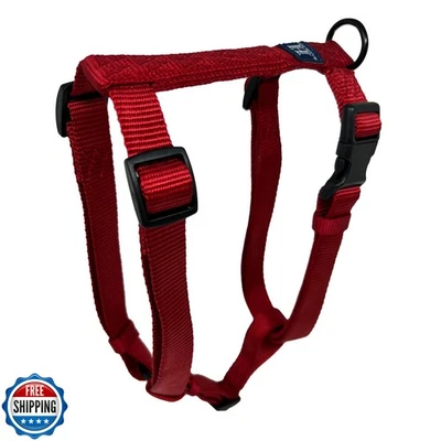 Arnés Hamilton ajustable cómodo de nailon para perros, rojo, 5/8" x 12-20" Foto 1 de 4