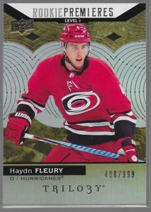 17/18 Trilogy Rookie Premieres RC Haydn Fleury /999 54 Hurricanes