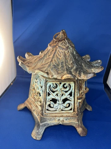 Antique Original Vintage Chinese Pagoda Lantern Tea Light Votive Candle Holder Cover