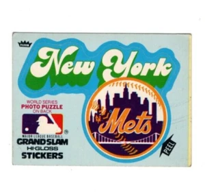 1979 Fleer Team Stickers Logo Blue Background Puzzle Back New York Mets - Picture 1 of 1