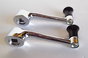 BLACK 1939 40 41 46 Chevy Truck 2 chrome Door Handles & 2 Window Cranks 4pc - Picture 1 of 3