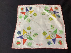 Vintage Order Of The Eastern Star Hankie/Handkerchief - Picture 1 of 4