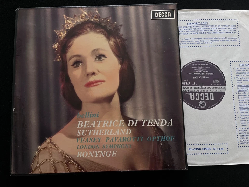 SET 320/2 Bellini Beatrice Di Tenda / Joan Sutherland / Bonynge W/B 3 LP box - Image 1 of 1