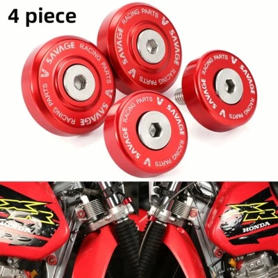 CNC Fuel Tank Setting Collar Oil Cooler Washer Screws For HONDA XR 250R/400R Red - Image 1 of 4