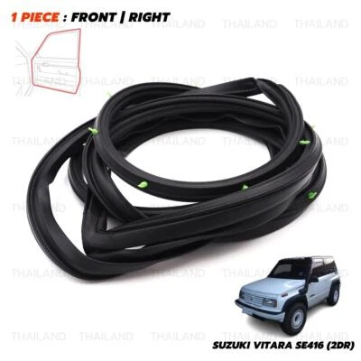 For Suzuki 2 Dr Vitara 1989 '99 Front Right Weatherstrip Door Rubber Seal - Image 1 of 4