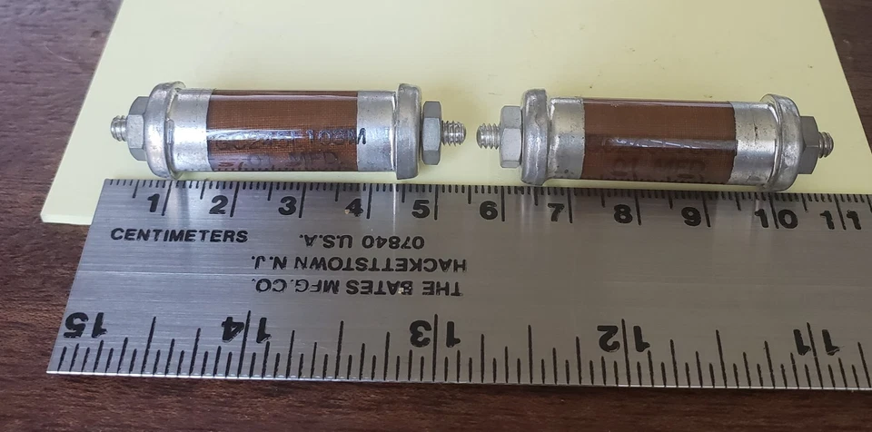 2 Vtg .01 MFD 3000V 3KV Glass Tubular High Voltage Capacitor Tested Made USA #25 - Image 1 of 4