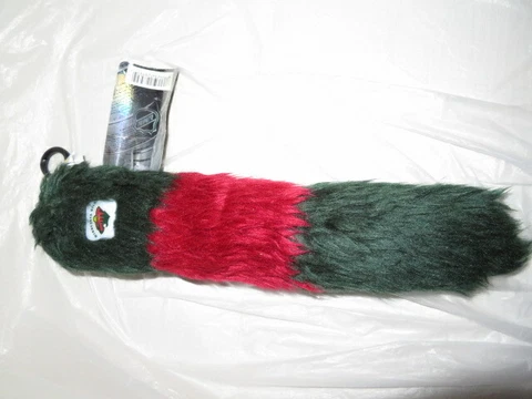 MN Wild RED & Green KEYCHAIN, Antennae FLAG, Tail, FAN Waver, FUZZY (2) Cover