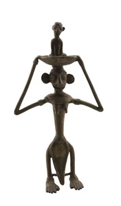 Statue de la Maternité dhokra - Femme et enfant - Art tribal Bastar Inde 2840 - Picture 1 of 8