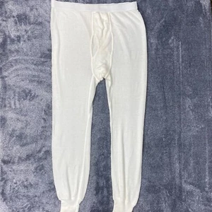 J.E. Morgan Long Johns Thermal Pants White Elastic Waist Vintage XL Made In USA - Picture 1 of 5