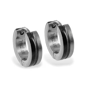 Klappcreolen  Edelstahl    mattiert u. Schwarz teillackiert - Picture 1 of 1