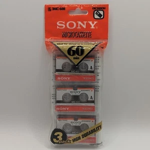 NEU Sony 3C-60B Microcassette Leerkassette Tape 60 min 3 Bänder VERSIEGELT - Bild 1 von 2