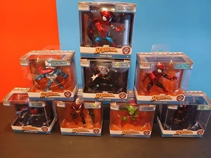 Spiderman Metal Figs Jada 8 Pc Lot Toxin, Spiderman, Ghost Spider, Miles Morales - Picture 1 of 4