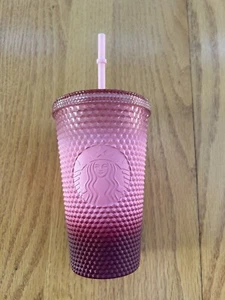 Starbucks 2022 Holiday Blush Rosa Waxberry Ombre Gradiente Tachonado Grande 16 OZ - Imagen 1 de 6
