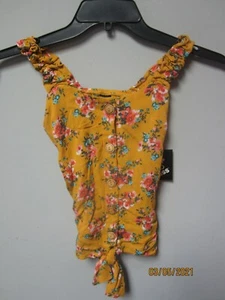 Art Class Youth Girls Golden Floral Sleeveless Top Size M (7/8) - Picture 1 of 3