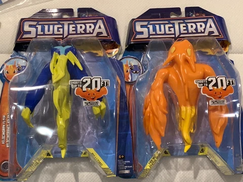 RARE New  Set of 2 Slugterra Figures VeloCimorph Flyer 2013 - Burpy & Electra Cover