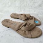 Chinese Laundry Nude Beige Twist Front Faux Suede Sandals, Women's Size 6, NWOB