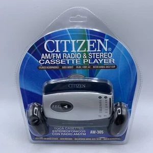 Citizen AW-305 AM/FM Radio Stereo Cassette Player mit Kopfhörern Bass Boost VERSIEGELT - Bild 1 von 3