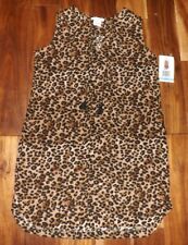 BEACH LUNCH LOUNGE Brown Black Leopard Dress M Sleeveless NWT Womens 